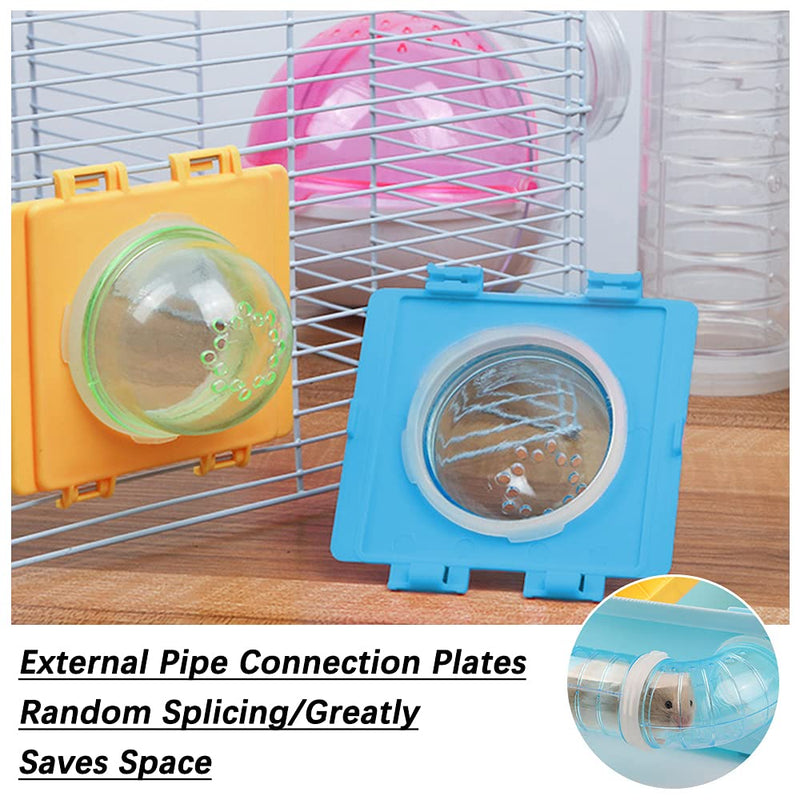Hamster Tubes Set, PUDSIRN Transparent Hamster Cage Adventure External Pipe, Creative DIY Assorted Connection Tunnel Track Hamster Toys to Expand Space for Small Animals Like Hamster, Mouse-2.16In - PawsPlanet Australia