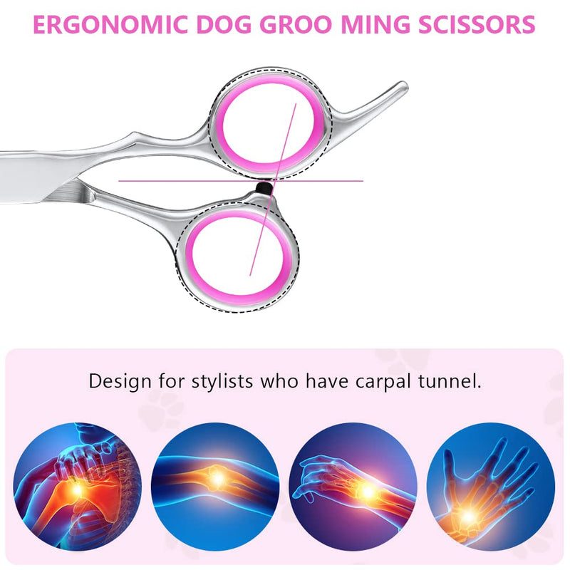 Adiwo curved dog scissors, made of stainless steel, fur scissors, pet dog grooming scissors, paw scissors, rounded scissors, dog pet scissors, cutting dog hair for perfect grooming - PawsPlanet Australia