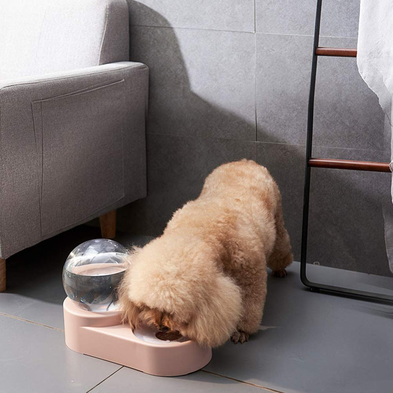 [Australia] - POPETPOP Automatic Dog Cat Feeder Pet Water Bowl and Food Bowl Set - Gravity Waterer Dispenser Double Pet Feeder for Dogs and Cats (Blue) Pink 