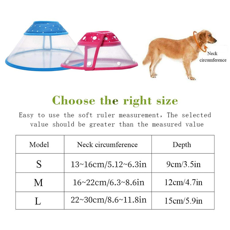 Andiker Pet Cone Recovery Dog Cone Adjustable Collar, Protect the Neck Surgery Recovery, Designed for Cats and Puppies (S, blue) S - PawsPlanet Australia