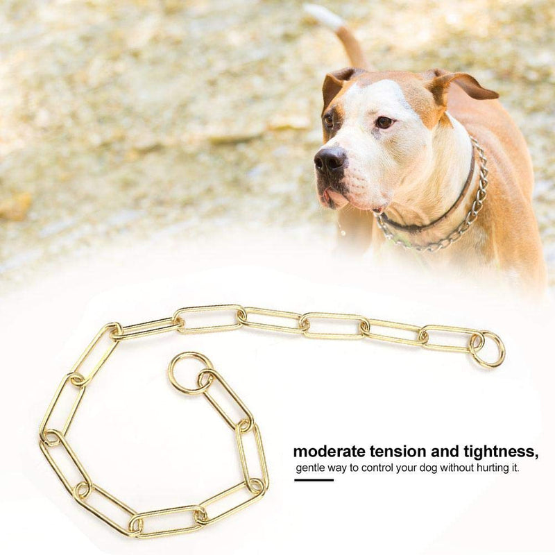 [Australia] - Yutiny Dog Chain Dog Training Collar Anti-Slip Choke Chain Luxury Dog Choke Collar P Chain -Pet Iron Metal Chain for Small Medium Large Dogs S 