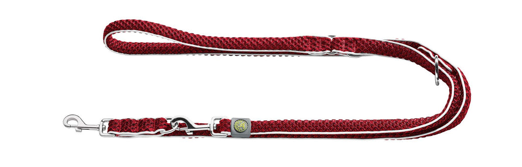 HUNTER HILO Adjustable dog lead, with lightweight mesh material, 2.5 x 200 cm, red - PawsPlanet Australia