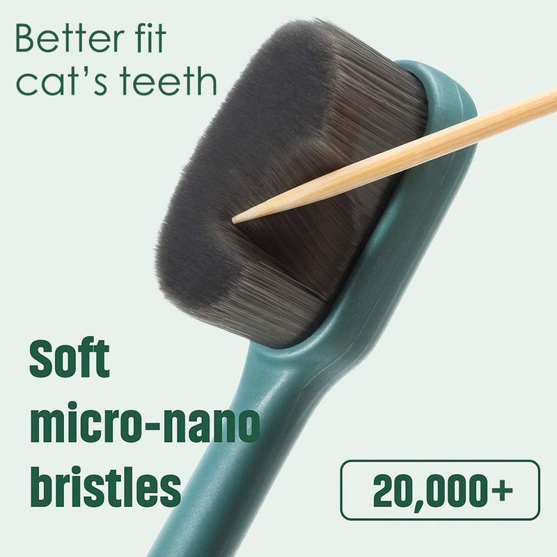 Soft Cat Toothbrush Set - Micro Brush Head for Cats | Cat Finger Toothbrush for Pet Dental Care | Safe, Effective and Deep Teeth Cleaning for Small, Medium, Large Dogs Cats - PawsPlanet Australia
