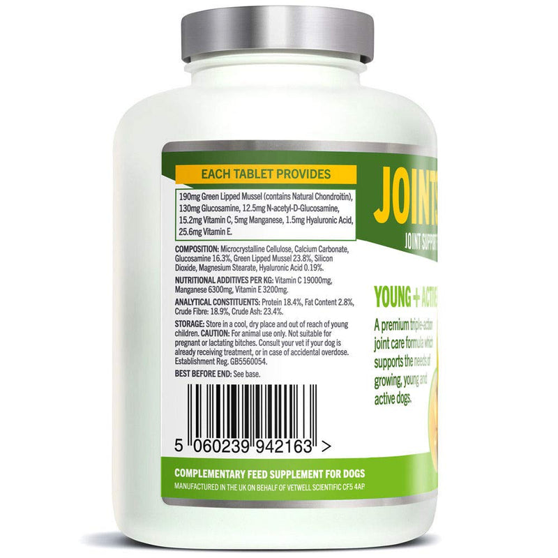 JOINTSURE Joint Support Supplements for Dogs - 300 Pack, Aids Stiff Joints, Supports Joint Structure & Maintains Mobility in Young/Active Dogs | Triple Formula with Green Lipped Mussel & Glucosamine 300 Tablets - PawsPlanet Australia