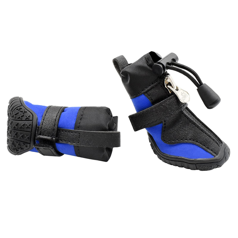 GKYZBB Blue Dog Booties Waterproof and Non-Slip Dog Boots & paw Protectors,with Zipper and Elastic Band not Easy to Fall Off,Dog Shoes Suitable for Medium and Small Dogs 3 - PawsPlanet Australia