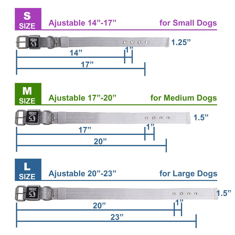 TSPRO Tactical Dog Collar, 3.8cm Wide, Military Grade, Strong Dog Collar, Thick Dog Collar, Heavy Duty Metal Buckle, Dog Collar Military Green-L Size L-(Adjustable 52-60cm) - PawsPlanet Australia
