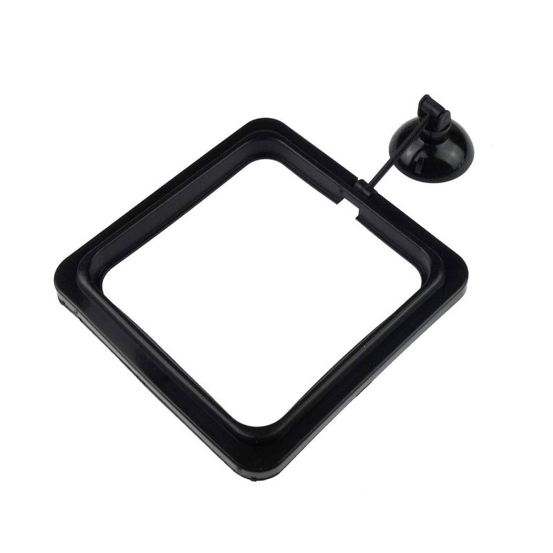 Zelerdo 7 Pack Aquarium Fish Feeding Ring Floating Food Feeder, Square Shape with Suction Cup, Black - PawsPlanet Australia