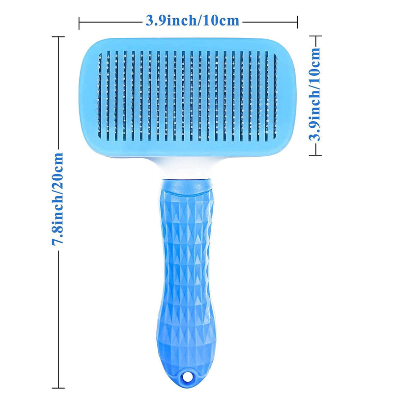 Dog Grooming Brush Self Cleaning Slicker Comb Brushes for Dogs Cats Pet Grooming Brush Tool Gently Removes Loose Undercoat, Mats Tangled Hair -Thin Needle - PawsPlanet Australia