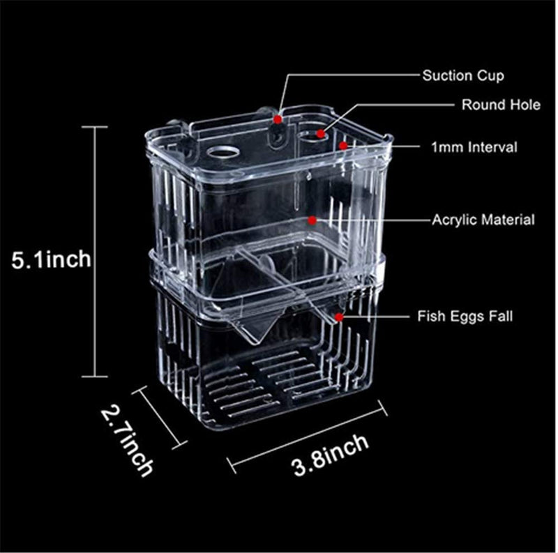 Aquarium Fish Breeding Box Hatching Incubator Isolation Box for Baby Fish Hatchery, Double Guppies Hatching Incubator Isolation Box (Middle Size) Middle Size - PawsPlanet Australia