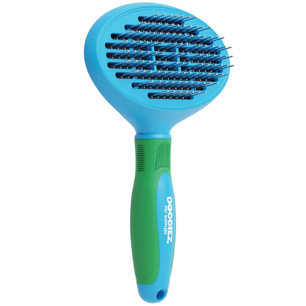Doggiez Pet Supplies - Self Cleaning Pet Brush for Dogs and Cats - Cat Brush, Dog Hair Brush for Shedding - Cat Grooming Tool Dog Brush for Long & Short Haired Pets - Cat Comb & Dog Shedding Brush - PawsPlanet Australia