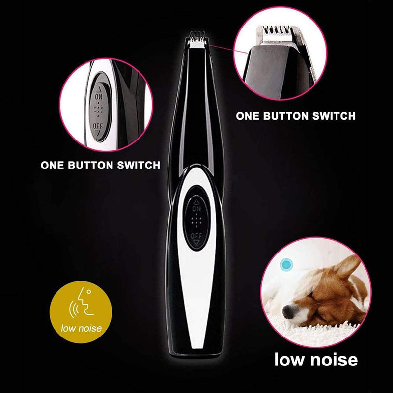 [Australia] - Life Diaries Dog Clippers, Cordless Cat and Small Dogs Clipper, Low Noise Electric Pet Trimmer, Dog Grooming Clippers for Trimming The Hair Around Paws, Eyes, Ears, Face, Rump Black 