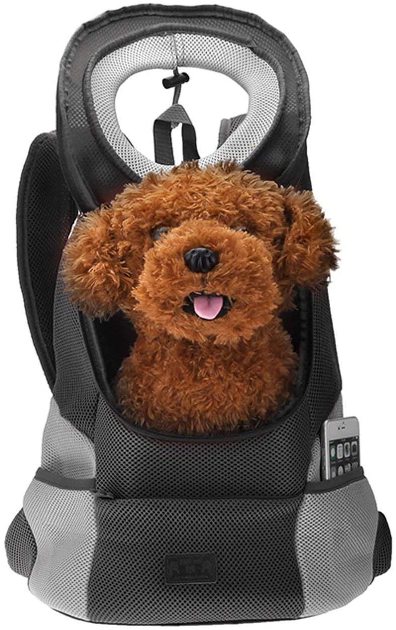 Mogokoyo Airline Approved Cat Dog Backpack, Pet Carrier Front Bag with Breathable Head Out Design and Double Mesh Padded Shoulder for Outdoor Travel Hiking (XL, Black) XL - PawsPlanet Australia