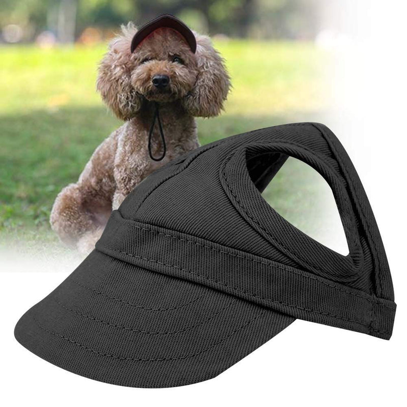 Dog Baseball Cap Pet Sports Hat Pet Outdoor Sun Protection Baseball Hat Cap Visor Sunbonnet Outfit with Ear Holes for Puppy Small Medium Dogs (S-Black) S Black - PawsPlanet Australia