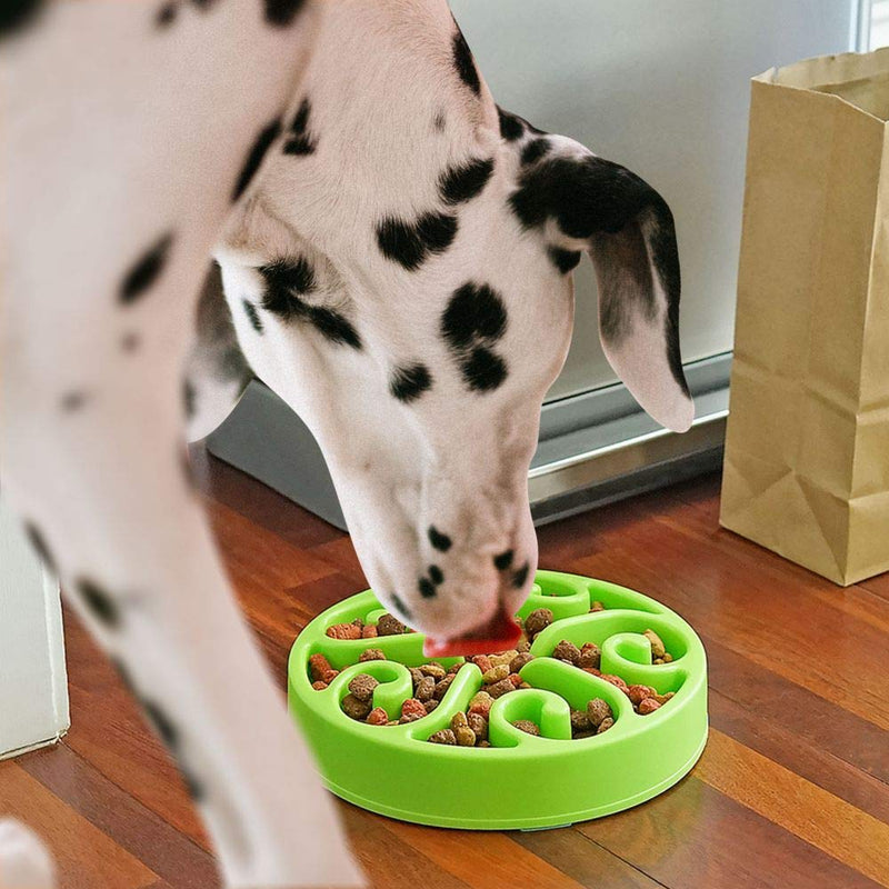 [Australia] - Slow Feeder Dog Bowl Anti-Choking Help Prevent Bloat Non Toxic BPA Free Feeding Dish, Green 