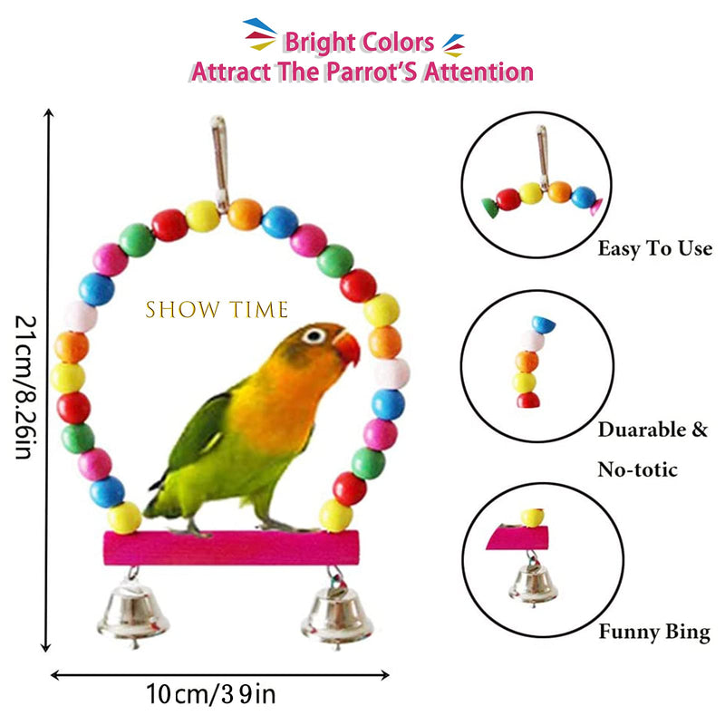 MQ Bird Parrot Toys - 8 Pack Swing Chewing Toys, Hanging Ladders Bird Cage Accessories for Parakeets, Cockatiels, Conures, Macaws, Mynah, Finches Toys - PawsPlanet Australia