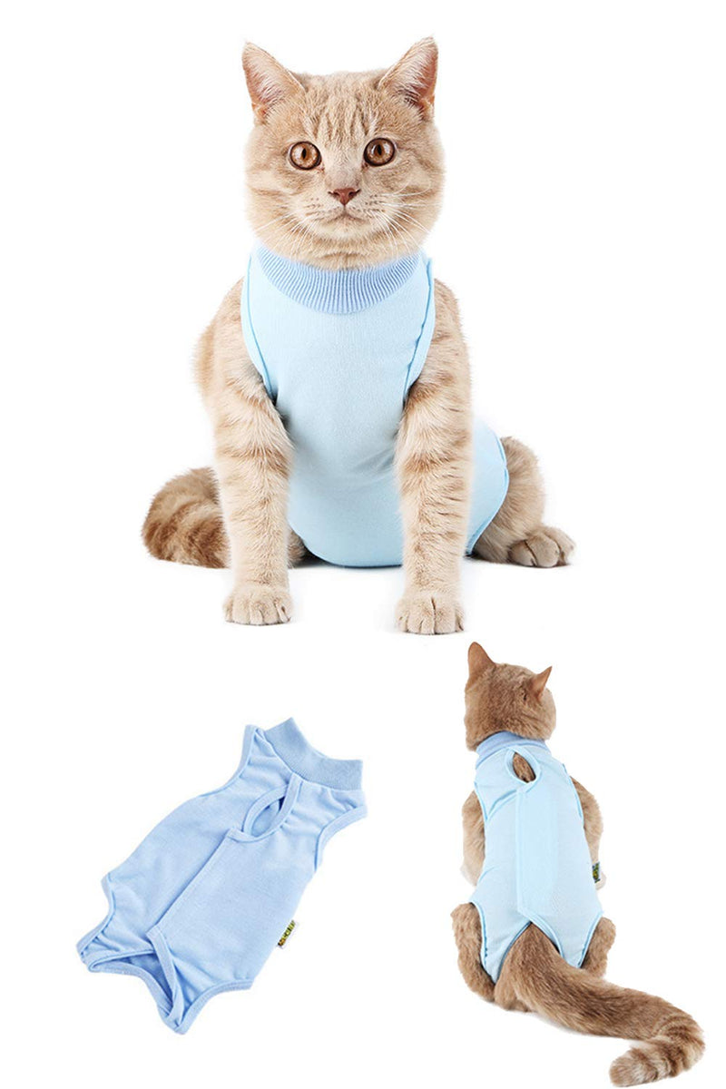 AEITPET Recovery Suit Cat, Pets Protective Clothing Recovery Suit Vest, Prevent Licking After Surgery Wear Weaning and Keep Warm Recovery Cloth Suit for Cats Dogs (M, Blue) M - PawsPlanet Australia