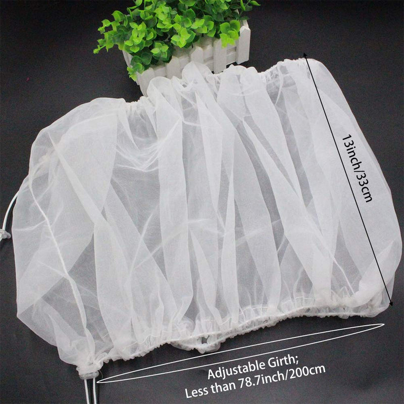 [Australia] - Bird Cage Seed Catcher Seeds Guard Parrot Nylon Mesh Net Cover Stretchy Shell Skirt Traps Cage Basket Soft Airy，White 