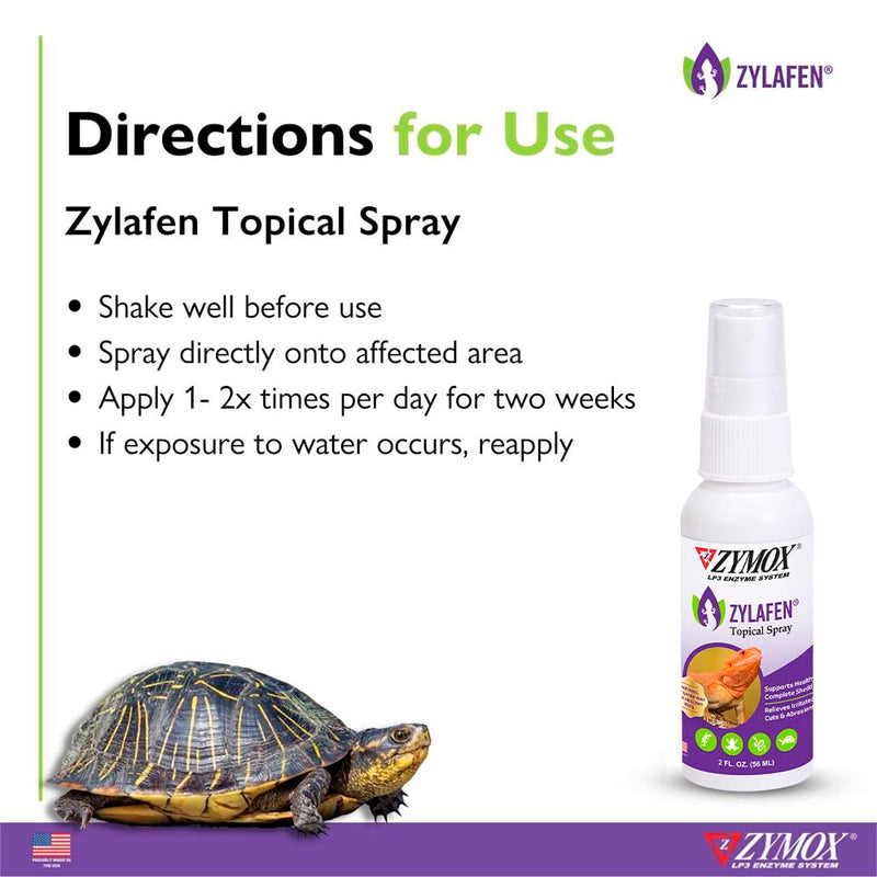 Zymox Zylafen Topical Spray for Reptiles, 2 oz. – Supports Healthy, Complete Shedding for Lizards, Snakes, Turtles & Frogs – Soothes Irritated Skin: Abrasions, Wounds, & Abnormal Shedding - PawsPlanet Australia