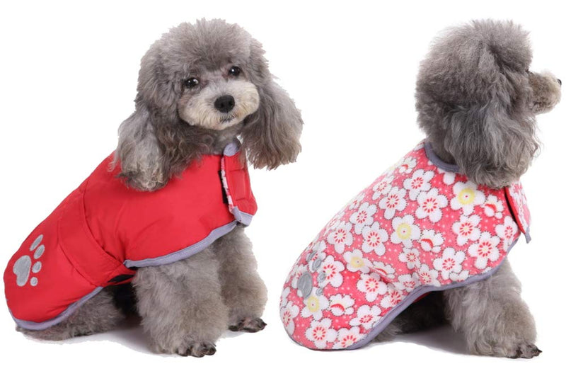 Morezi Waterproof Windproof Reversible Dog Vest Winter Coat Warm Dog Apparel Cold Weather Dog Jacket for Small Medium Large dogs - Red - XL - PawsPlanet Australia