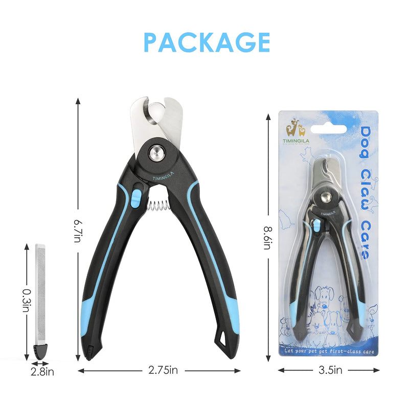 TIMINGILA Dog Nail Clippers,Dog & Cat Pets Nail Clippers and Trimmer with Built-in Safety Guard to Avoid Over-Cutting Nails & Free Nail File,for Safe, Professional at Home Grooming blue - PawsPlanet Australia