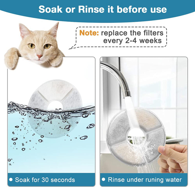 8-Pack Filters Compatible with Catit Senses Fountains and Catit Flower Fountains, Cat Water Fountain Replacement Filters, Pet Activated Carbon Filters - PawsPlanet Australia