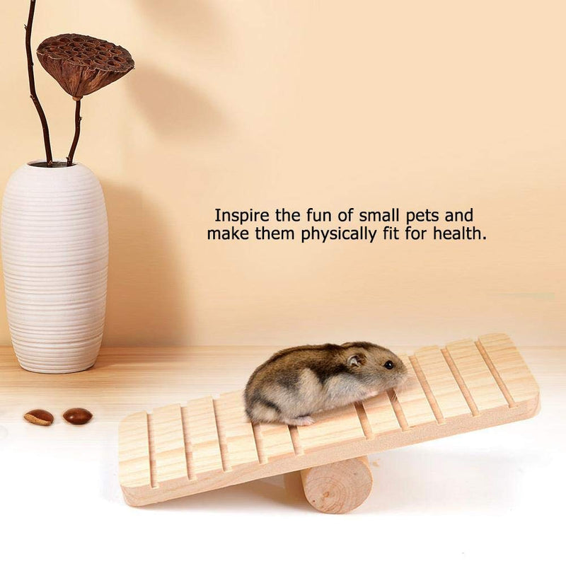 Hamster Wood Seesaw, Small Animal House Cage Chew Toy for Syrian Hamster Rat Mouse Gerbil Chinchilla Guinea Pig Squirrel - PawsPlanet Australia