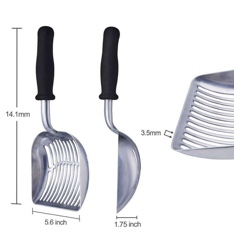 [Australia] - iPrimio Scoop Monster Cat Litter Scooper with Soft Foam Handle - Super Large Shovel with Easy Grip for Sore Hands. Silver 