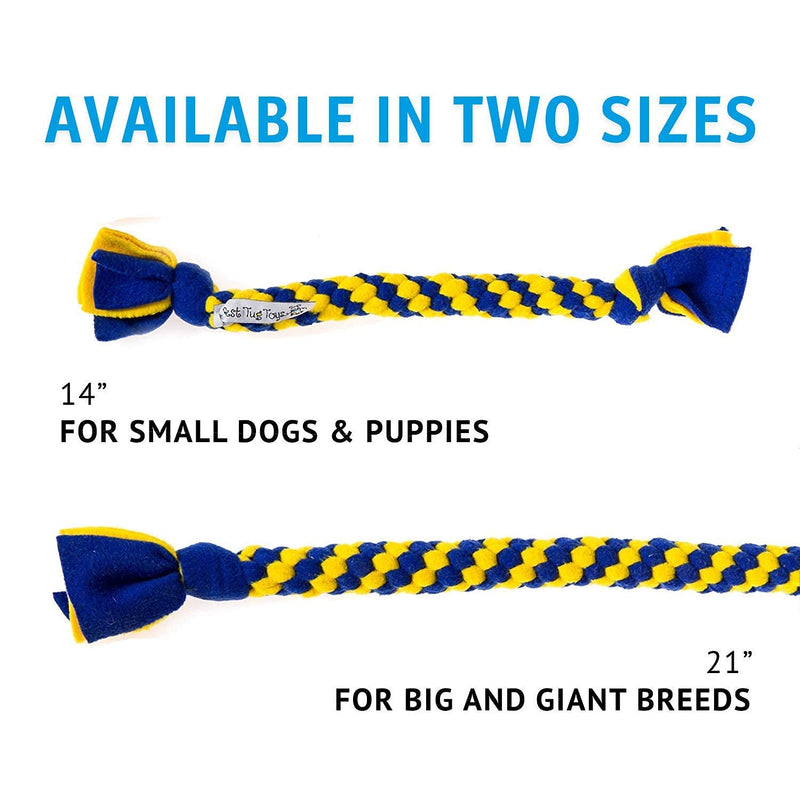 Large Tug Toys for Dogs - Strong Dog Toys for Big and Small Breeds, Washable Fleece - Dog Agility Entertainment Activity, Blue and Yellow (21 inches) 21 Zoll Blue & Yellow - PawsPlanet Australia