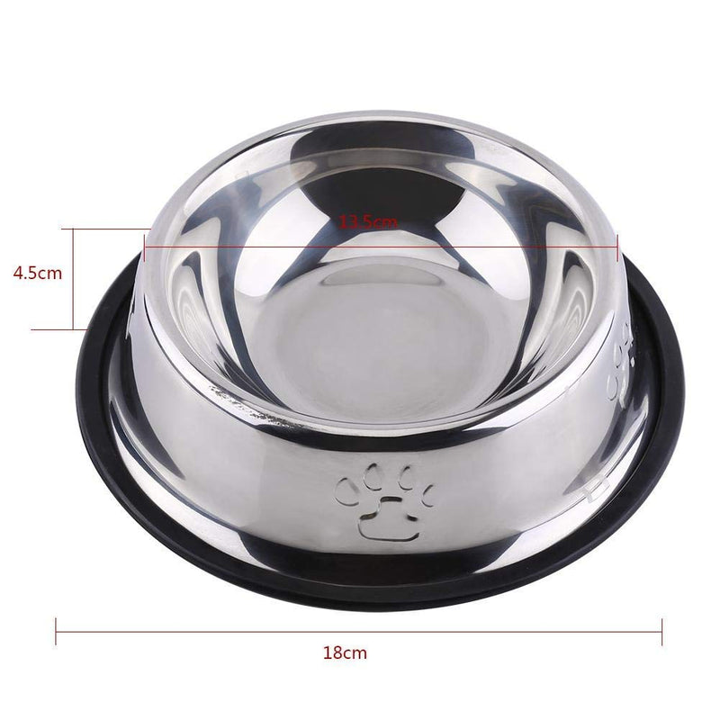 Junlucki Cat Feeder Water Feeder Dog Bowl Pet Food Bowl Stainless Steel Travel for Home(18cm) 18cm - PawsPlanet Australia