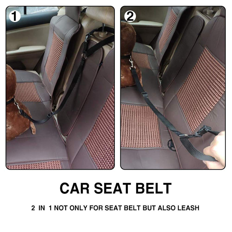 [Australia] - Dog Seat Belt, 2 Pack Safety Strap Car Headrest Restraint Adjustable Nylon Fabric Dog Restraints Vehicle Seatbelts Harness in Vehicle Travel Daily Use Red 