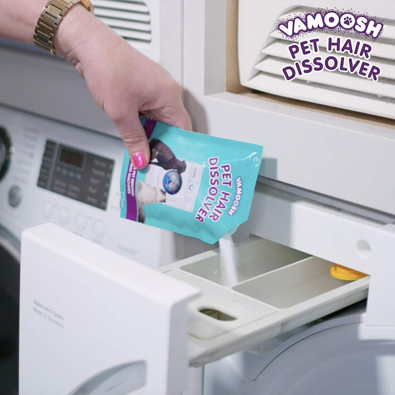 Vamoosh Pet Hair Dissolver- Pet Hair Remover for Washing Machines, 12x100g (4 Boxes), Removes Odour Dissolves Dog, Cat, Animal Fur, Cleans Pet Bedding in Washing Machine, Easy to Use, Up to 12 Washes… - PawsPlanet Australia