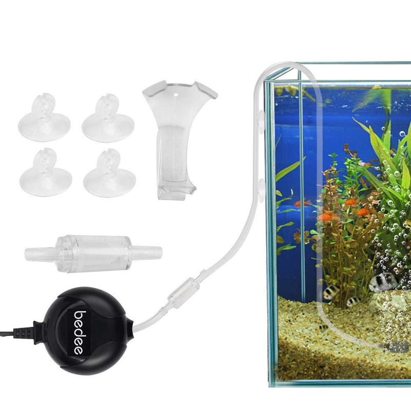 [Australia] - bedee Mini Fish Air Pump for Aquarium Ultra Silent High Energy Saving Quiet Oxygen Air Pump Aquarium for Fish Tank with Air Stone and Silicone Tube 