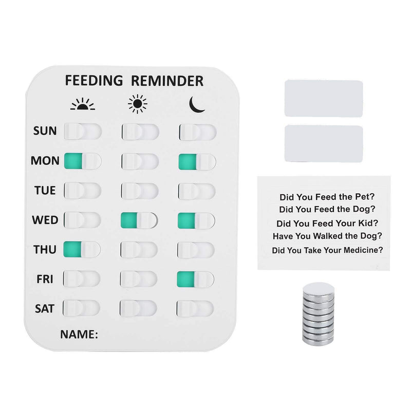 Dog Feeding Reminder Magnetic Reminder Sticker Daily Indication Pet Feeding Chart Chart 3 Times A Day Reminder for Your Puppy Dog Cat(White) White - PawsPlanet Australia