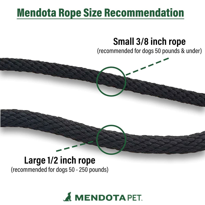 Mendota ME02503 Small Slip Lead 0.375 Inch x 4ft - Black - PawsPlanet Australia