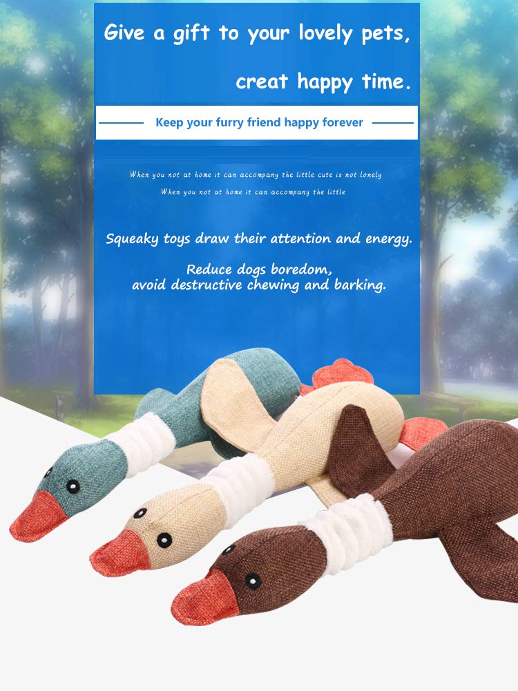 NICEFAN Dog Toy Squeaky Dog Chew Toys Stuffed Dog Toys Plush Toys for Puppy Dogs and Medium Dogs Duck Shape Interactive Durable Tooth Cleaning (Blue) Blue - PawsPlanet Australia