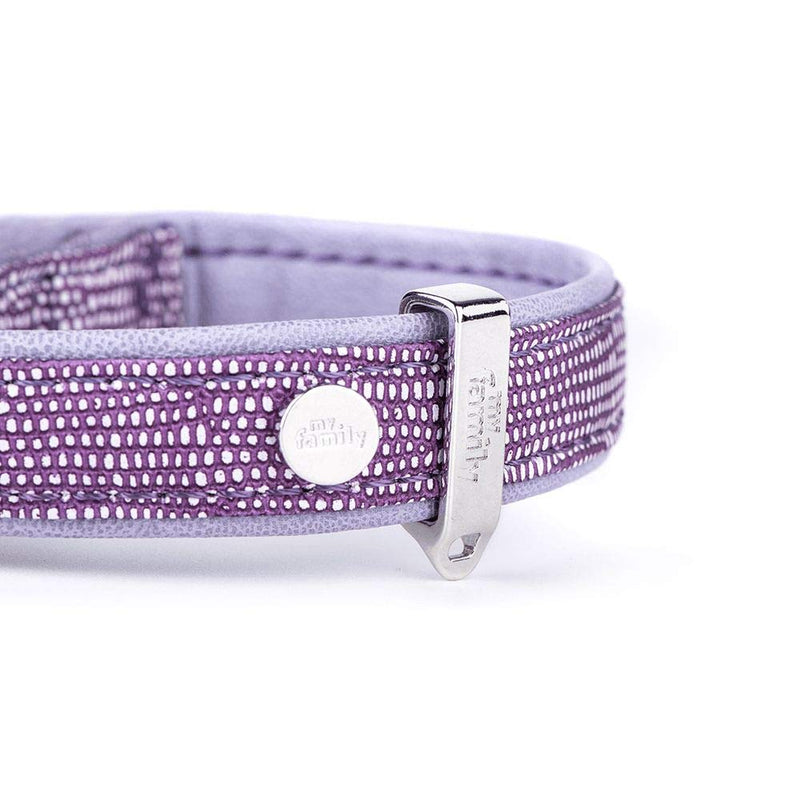 Myfamily faux leather collar Made in Italy Saint Tropez collection Da 30 a 36 cm Violet - PawsPlanet Australia