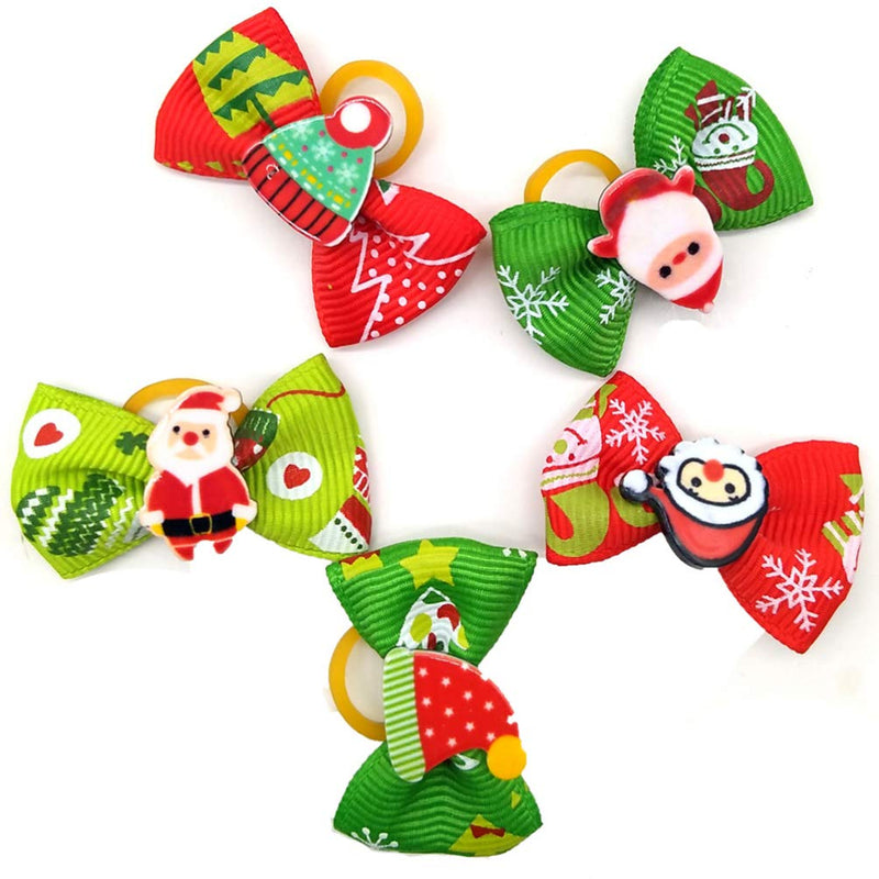 Balacoo 100Pcs Cute Dog Christmas Hair Bows - Elastic Dog Bowknot Hair Band - Fashion Small Dog Puppy Hair Bowknot Topknot Grooming Decor - Dog Hair Accessories - PawsPlanet Australia