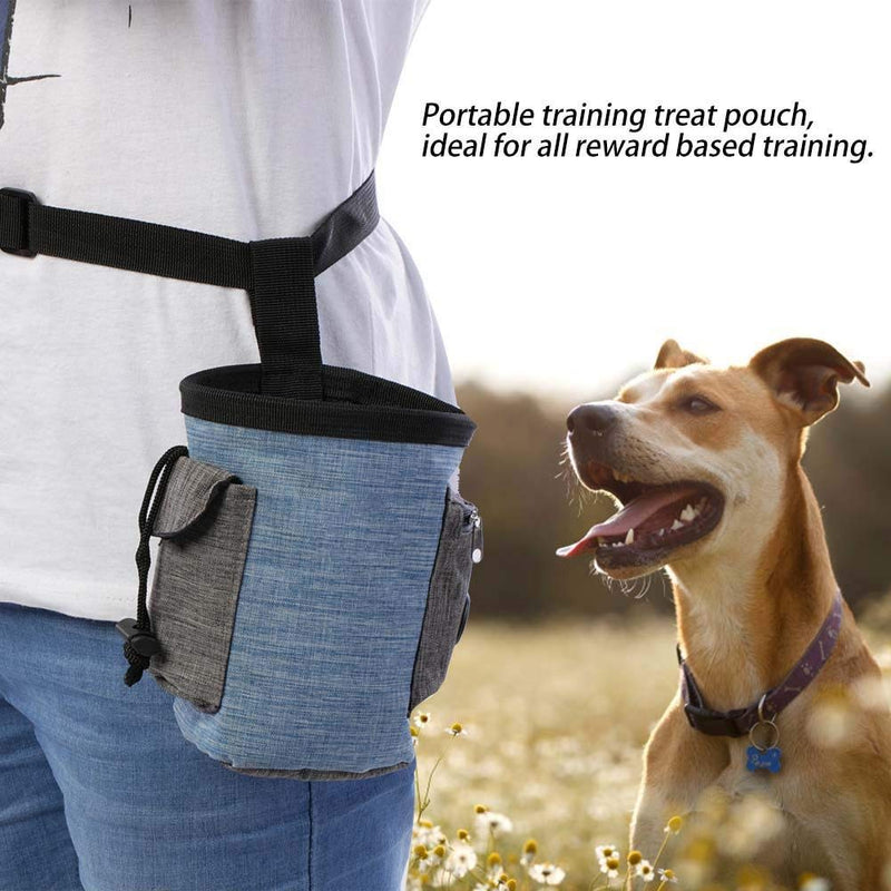 Dog Treat Bag Multiple Pockets Pet Food Snack Storing Waist Pouch Obedience Training Multi-functional Portable Supplies(Blue) Blue - PawsPlanet Australia