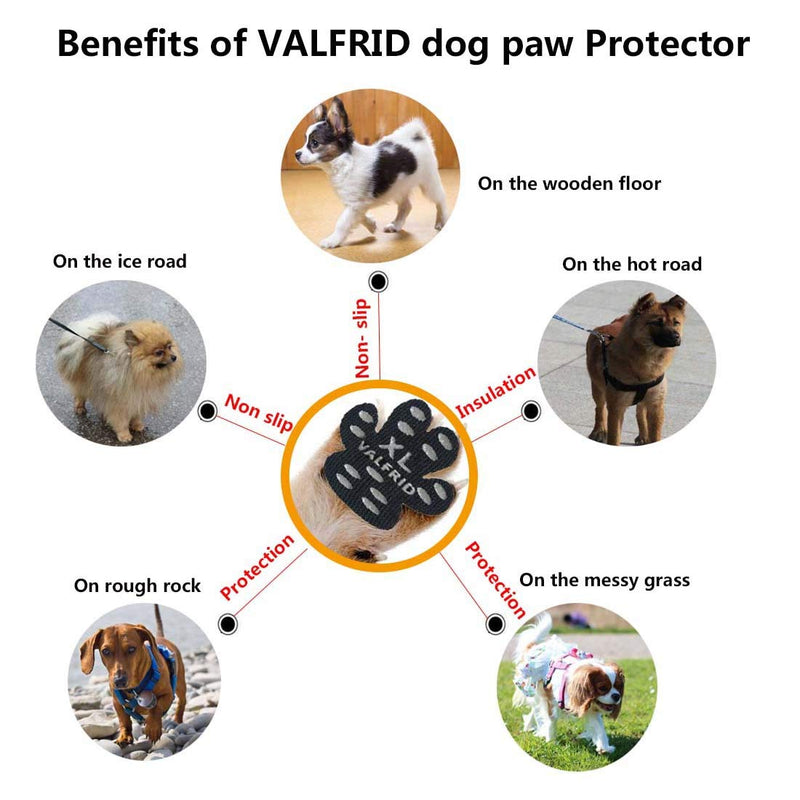 VALFRID Dog Paw Protector Rugged Anti Slip 24 Pieces,Disposable Self Adhesive Resistant Dog Shoes Booties Socks Replacemen S S-3.3*3.9cm,(0-5kg) - PawsPlanet Australia