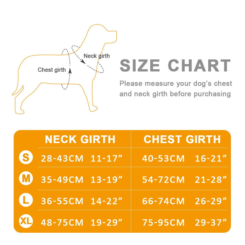 [Australia] - Vovodog Dog Harness No-Pull Pet Harness, Adjustable Outdoor Walking Pet Reflective Oxford Soft Vest with 2 Metal Rings and Handle Easy Control for Small Medium Large Dogs L (Neck: 14-22"|Chest: 26-29") Orange 