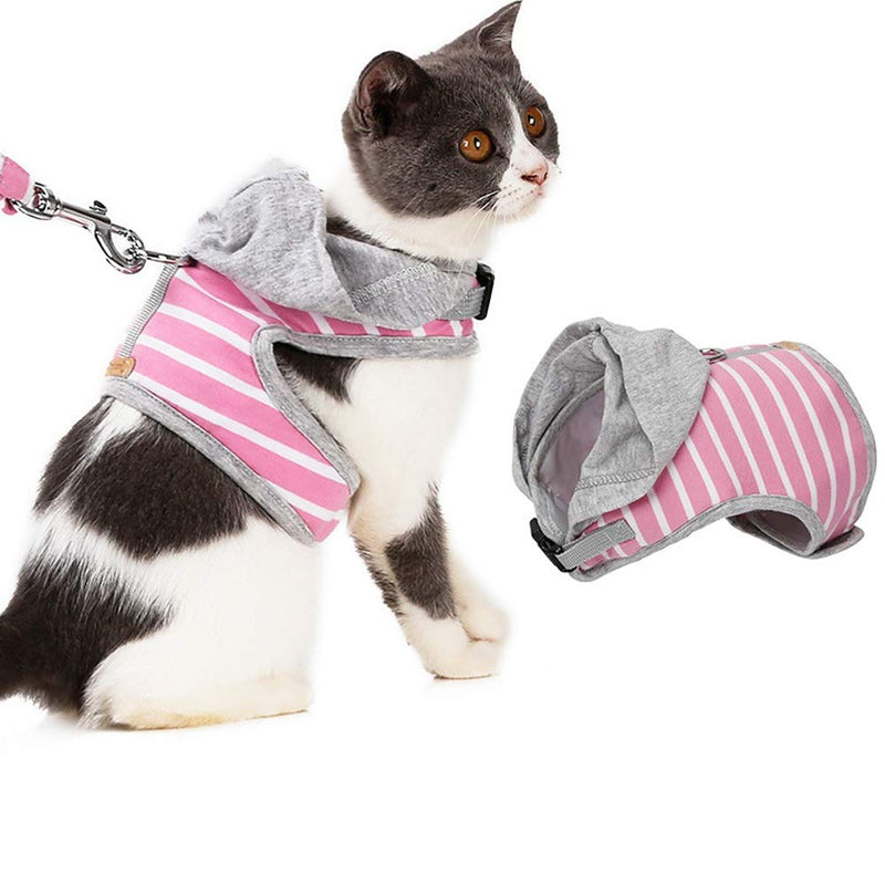 Cat Hooded Vest Harness with Leash, Durable and Breathable Kitten Collar Cat Walking Jacket Running Cushioning Escape Proof Cat Harness Set for Outdoor Training - PawsPlanet Australia