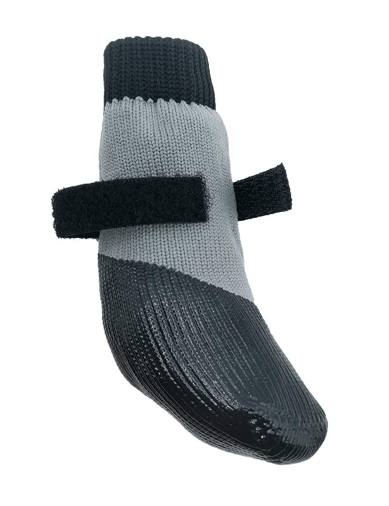 [Australia] - Unbrands Black Autumn and Winter Knitted Rubber Non-Slip Dog Socks Dog Shoes and Socks Dog Shoes Waterproof Socks with Fixed Belt Non-Slip wear-Resistant Protection for Dog Paws Medium 