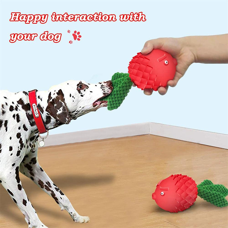 Squeaky Dog Toy for Aggressive Chewers - Interactive Dog Chew Toys with Squeaker, Rubber Dog Teething Toy for Small Middle and Large Dog, Milk Favored (Bird-Red) - PawsPlanet Australia