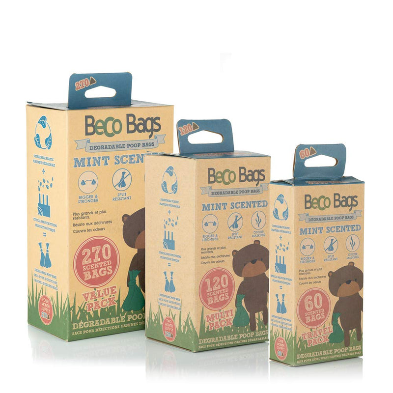 [Australia] - Beco Bags, Eco-Friendly Dog Waste Bags, 60 Extra Thick and Strong Poop Bags for Dogs Travel Pack (60 Bags) 