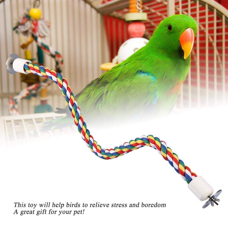 Bird Rope Bungee Toys Colorful Flexible Step Parrot Ladder Swing Bridge Cotton Rope Parrot Stand Perches Cage Accessories - PawsPlanet Australia