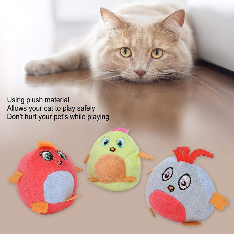 Pssopp 3PCS Cat Plush Pull String Toy Chicken Shape Shaking Cat Toy Cat Chew Toys Pet Teeth Cleaning Toys Interactive Toys for Indoor Cats Kitten - PawsPlanet Australia