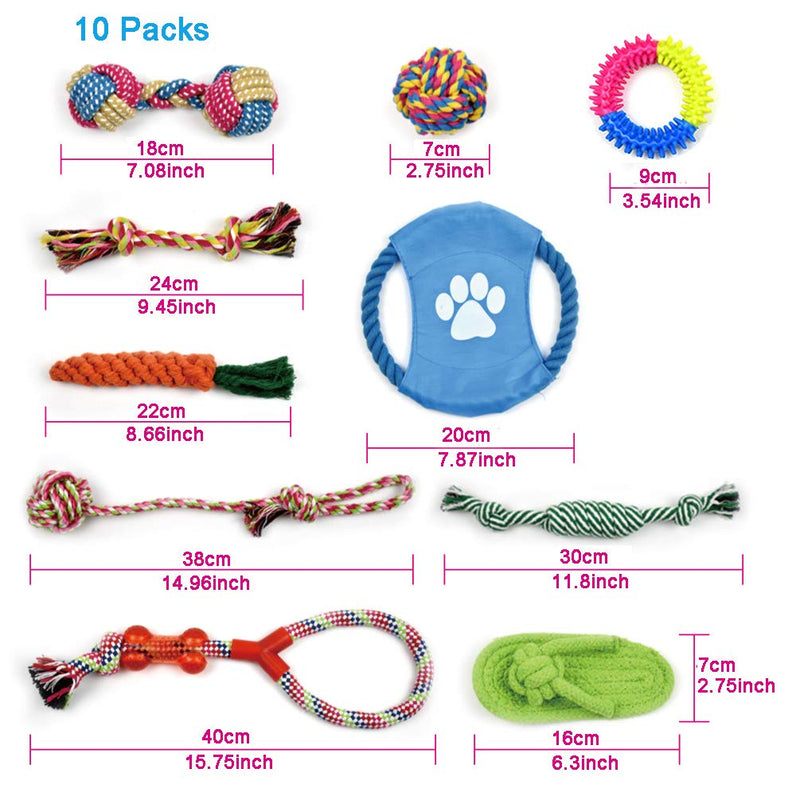 Dog Rope Toys Puppy Chew Toys Interactive Dog Toys for Small to Medium Dogs 10 Pack 10 PCS - PawsPlanet Australia