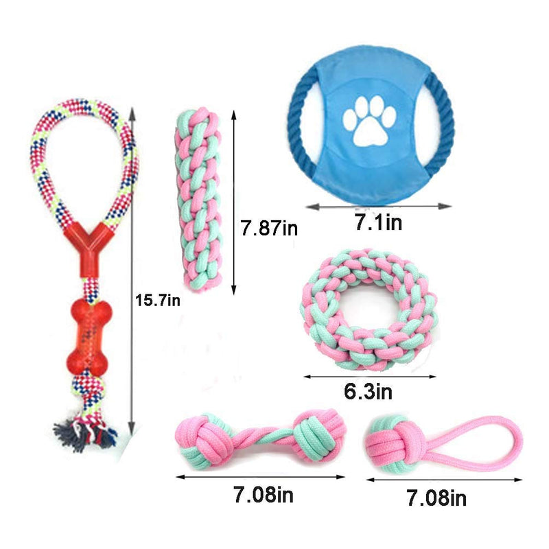 Puppy Chew Toys Dog Teething Toys Dog Interactive Toy Dog Rope Toys for Small/Medium Dogs (6 Pack) 6 PCS - PawsPlanet Australia