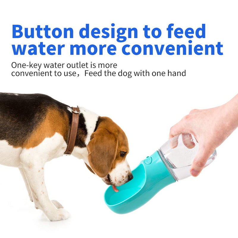 SWIHELP Portable Dog Water Bottle, Pet Outdoor Travel Water Dispenser,Antibacterial Food Grade Leak Proof Dog Cat Drink Bottle 350ML/12OZ - PawsPlanet Australia