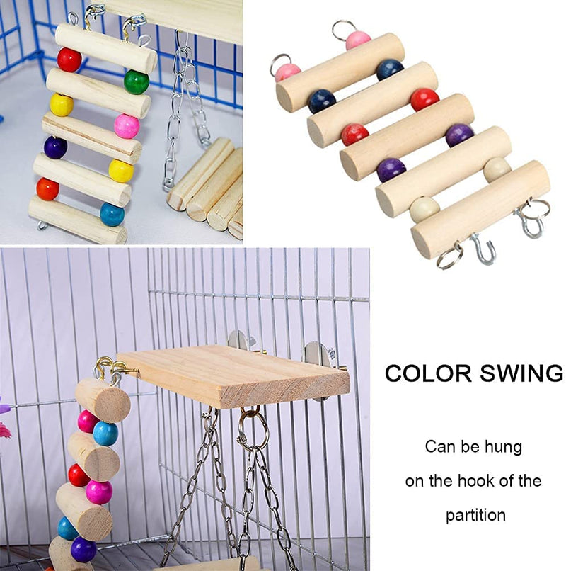 Fun Boredom Breaker, Interesting Hanging Natural Wooden Hamster Swing Ladder Platform Exercise Toys,Small Animal Activity Climb Play Toy Parror,Gerbil,Squirrel,Rat,Hamster, Chinchilla - PawsPlanet Australia